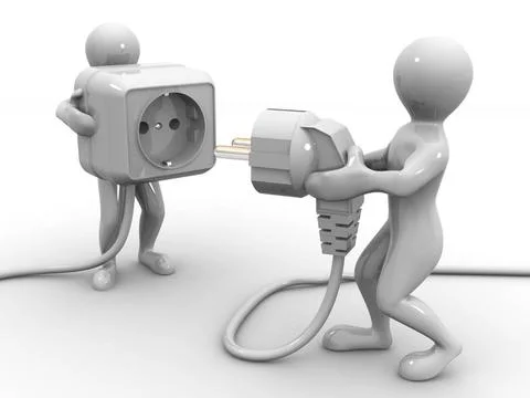 Plug and socket. 3d Plug and socket. 3d Copyright: xZoonar.com/MaksymxYeme... Stock Photos