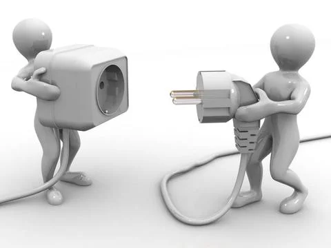Plug and socket. 3d Plug and socket. 3d Copyright: xZoonar.com/MaksymxYeme... Stock Photos