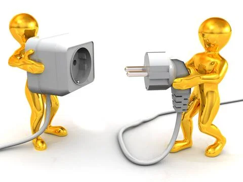 Plug and socket. 3d Plug and socket. 3d Copyright: xZoonar.com/MaksymxYeme... Stock Photos