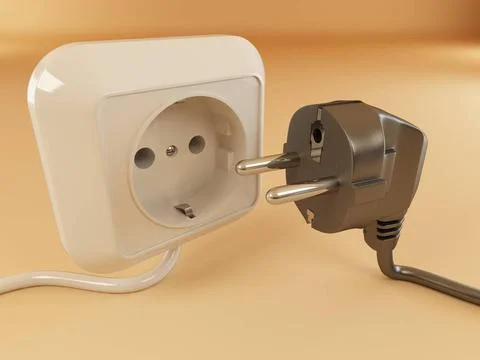 Plug and socket. 3d Plug and socket. 3d Copyright: xZoonar.com/MaksymxYeme... Stock Photos