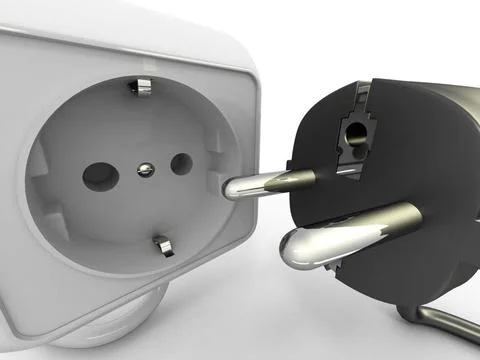 Plug and socket. 3d Plug and socket. 3d Copyright: xZoonar.com/MaksymxYeme... Stock Photos