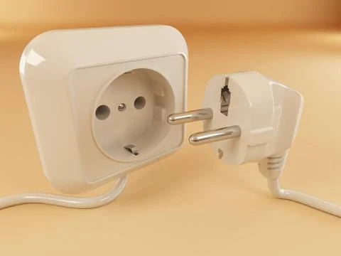 Plug and socket. 3d Plug and socket. 3d Copyright: xZoonar.com/MaksymxYeme... Stock Photos