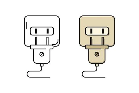 Plug and socket in America. Illustrazione stock