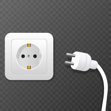 Plug and socket connection electric cable concept. vector illustration Stock Illustration