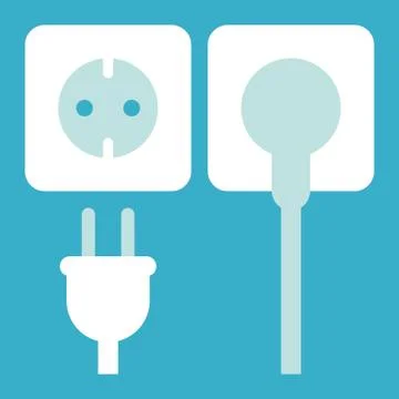 Plug and socket icon Stock Illustration