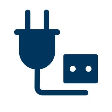 Plug and socket silhouette icon. Charging adapter. Vector. 스톡 일러스트