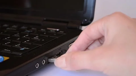 Plug and Unplug A USB Cable Stock Footage 46124024