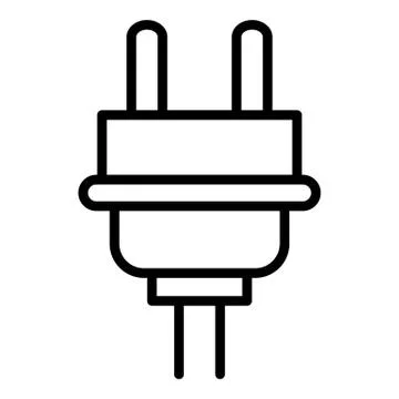 Plug cable icon, outline style Stock Illustration
