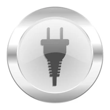 Plug chrome web icon isolated. Stock Illustration