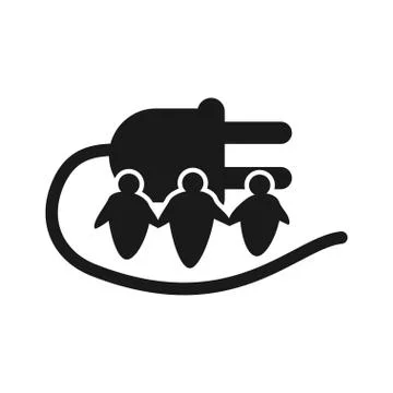 Plug Commitment Teamwork Together Black Logo Stock Illustration