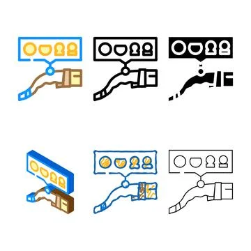 Plug compatibility electric color icon types vector Stock Illustration
