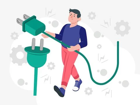 Plug Concept Illustration Illustrazione stock