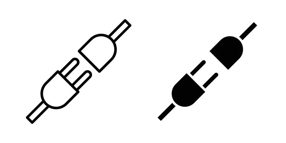 Plug connection icon drawing lines. Silhouette style vector bundle Ilustração Stock