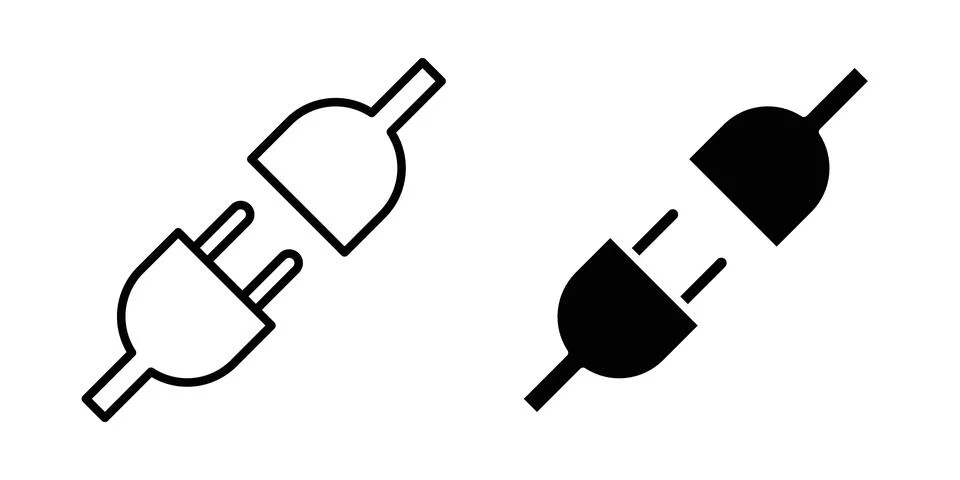 Plug connection icon vector, symbol, logo illustrations Stock Illustration