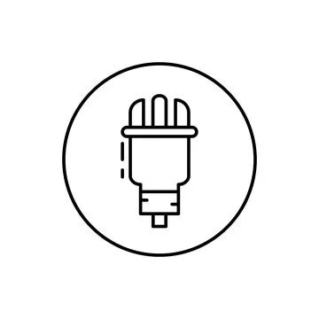 Plug, connector icon. Simple line, outline vector elements of connectors and Illustrazione stock