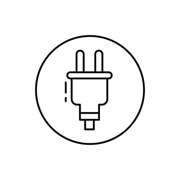 Plug, connector icon. Simple line, outline vector elements of connectors and Stock Illustration