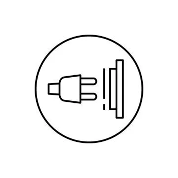 Plug, connector icon. Simple line, outline vector elements of connectors and Stock Illustration