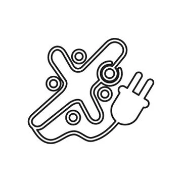 Plug Electric Commitment Teamwork Together Outline Logo Stock Illustration