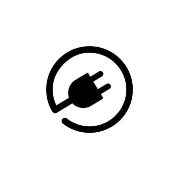 Plug-in electrical plug vector icon. Electric plug with wire. Vector EPS10 Stock Illustration