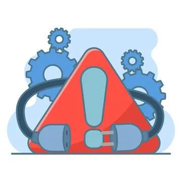 Plug error concept, Electrical socket with plug. cable disconnected. Stock Illustration