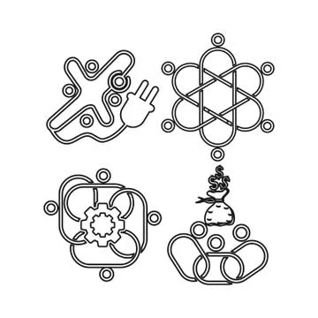 Plug gear money Commitment Teamwork Together Outline Logo Stockillustratie