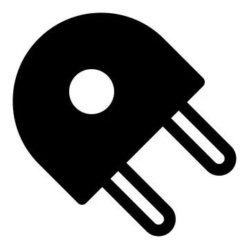 Plug glyph icon vector illustration isolated on white background Illustrazione stock