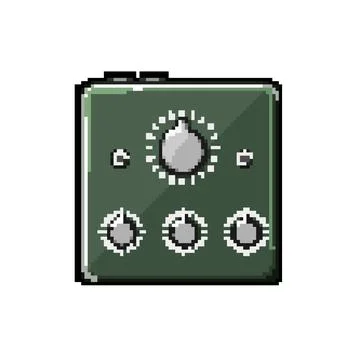 Plug headphone amp pixel art vector illustration Stock Illustration