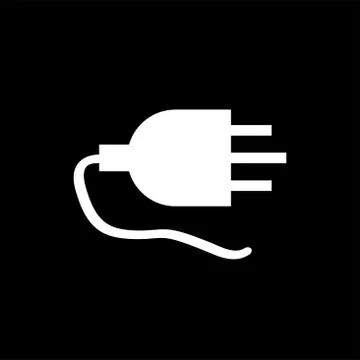 Plug Icon On Black Background. Black Flat Style Vector Illustration 스톡 일러스트