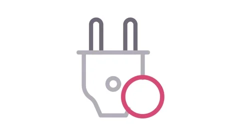 A plug icon with a cross and a no symbol, indicating that plugging in is no.. Stock Footage 334766165