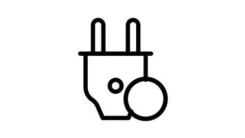 A plug icon with a cross and a no symbol, indicating that plugging in is no.. Stock Footage 334766321