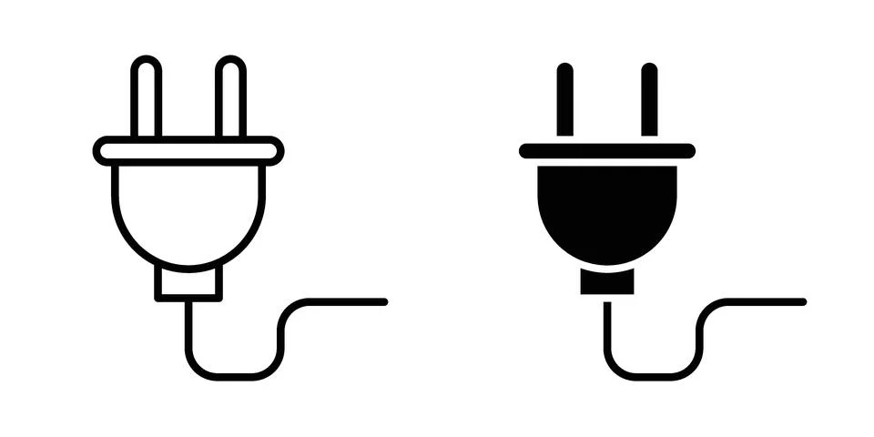 Plug icon for design projects and web UI Stock Illustration