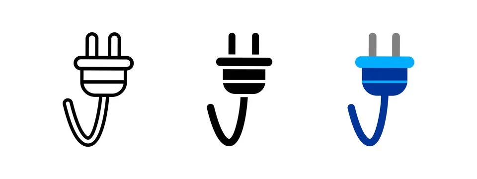 Plug icon. Electrical power symbol. Energy cord vector illustration. Chargi.. Stock Illustration