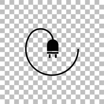Plug icon flat Stock Illustration