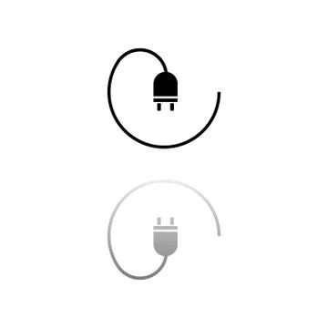 Plug icon flat Stock Illustration