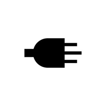 Plug Icon In Flat Style Vector For Apps, UI, Websites. Black Icon Vector Stock Illustration