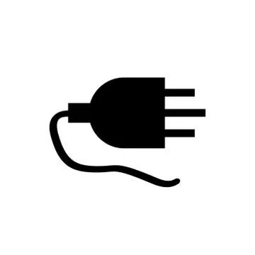 Plug Icon In Flat Style Vector For Apps, UI, Websites. Black Icon Vector Stock Illustration