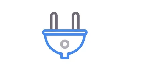 A plug icon illustrating an electrical connection point for devices. Stock Footage 334766141