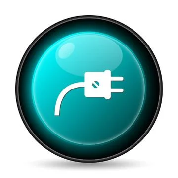 Plug icon. Internet button on white background.. Illustrazione stock