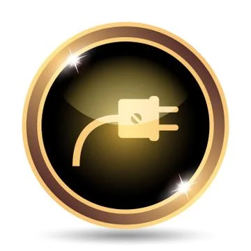 Plug icon. Internet button on white background.. Stockillustratie