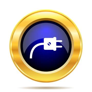 Plug icon. Internet button on white background.. Illustrazione stock