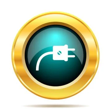 Plug icon. Internet button on white background.. Illustrazione stock