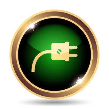 Plug icon. Internet button on white background.. Illustrazione stock