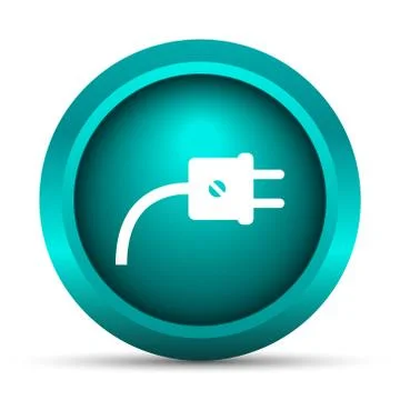 Plug icon. Internet button on white background.. Illustrazione stock