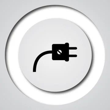Plug icon. Internet button on white background.. Illustrazione stock