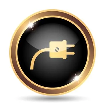 Plug icon. Internet button on white background.. Stockillustratie
