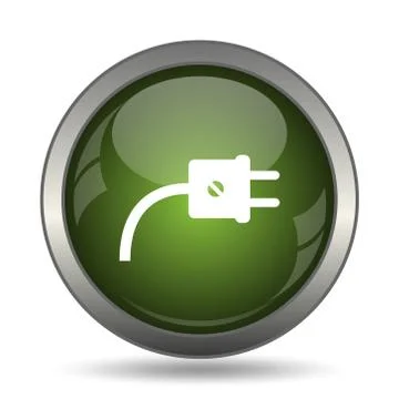 Plug icon. Internet button on white background. . Illustrazione stock