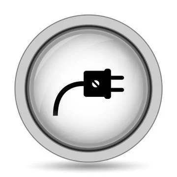 Plug icon. Internet button on white background.. Illustrazione stock