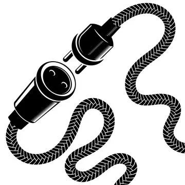 Plug Icon Isolated on White Background. Electric Symbol Stock Illustration