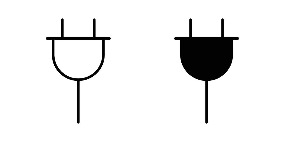 Plug icon logo. Outline style icons with flat versions Stock Illustration