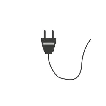 Plug icon. Power icon. Electrical icon. Silhouette flat design illustration Stock Illustration